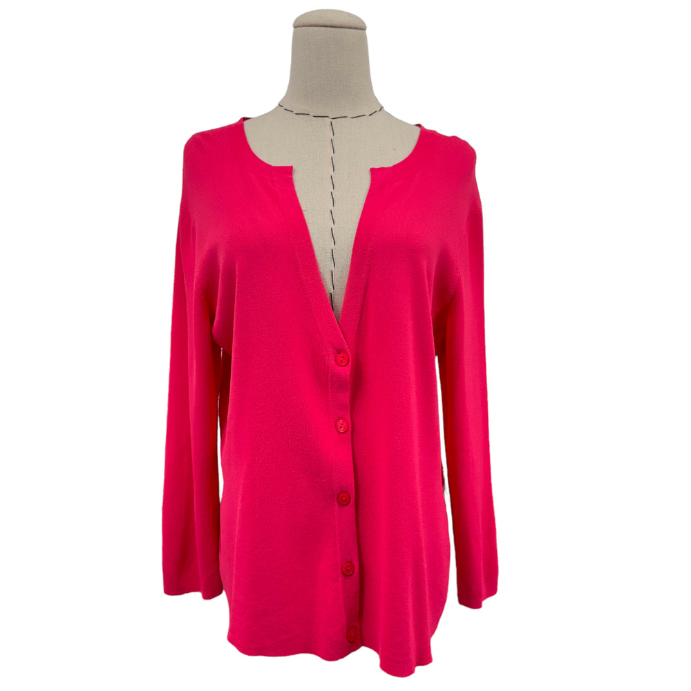 Talbots Button Up Knit Cardigan Vintage Womens Size Medium Pink‎ Classic Preppy